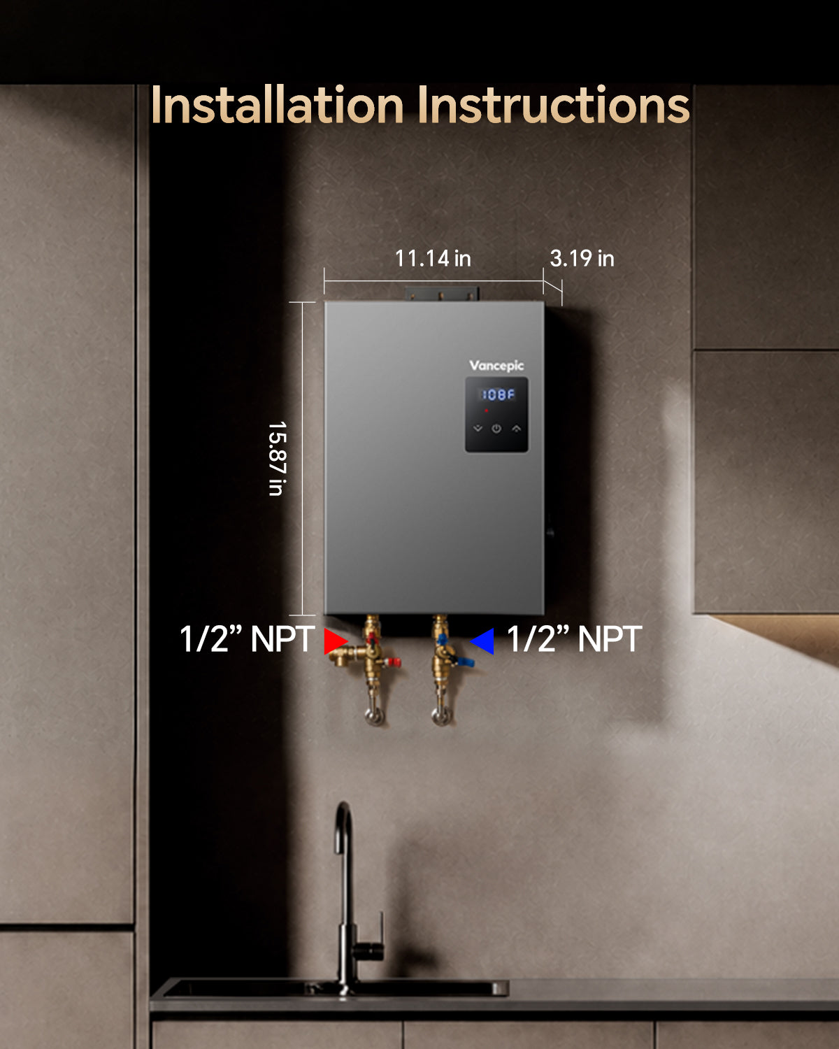 Vancepic 14kW Tankless Water Heater Electric 240V