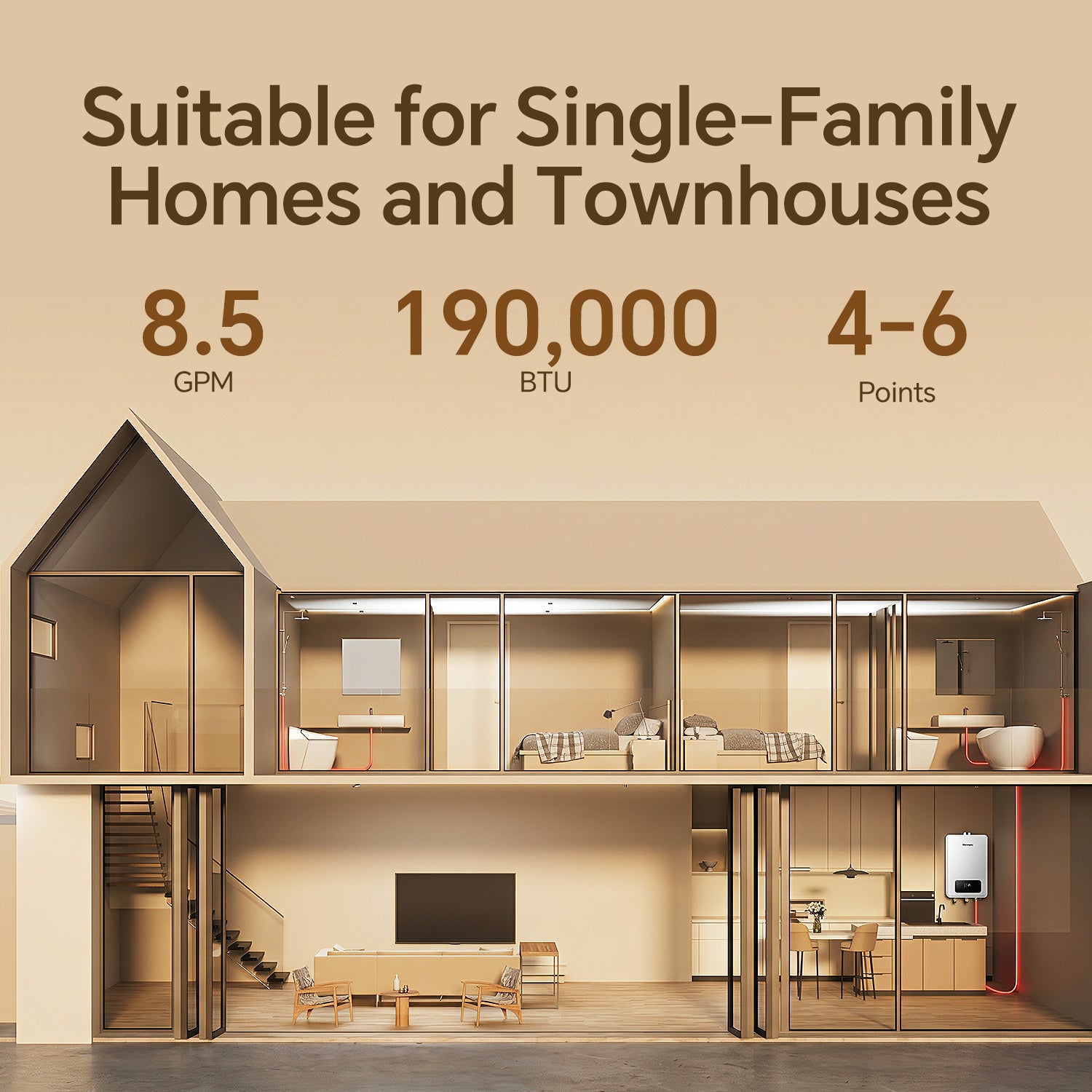 Vancepic 190,000 BTU Tankless Water Heater Natural Gas