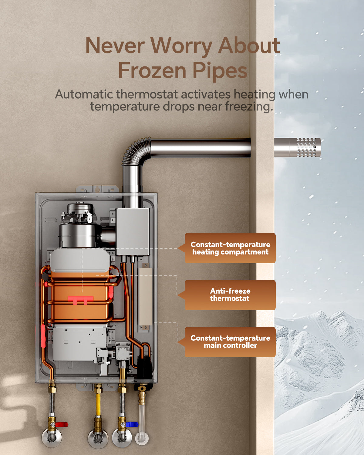 Vancepic 5.1 GPM Condensing Natural Gas Tankless Water Heater 120,000 BTU