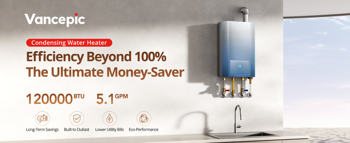 Vancepic 5.1 GPM Condensing Natural Gas Tankless Water Heater 120,000 BTU