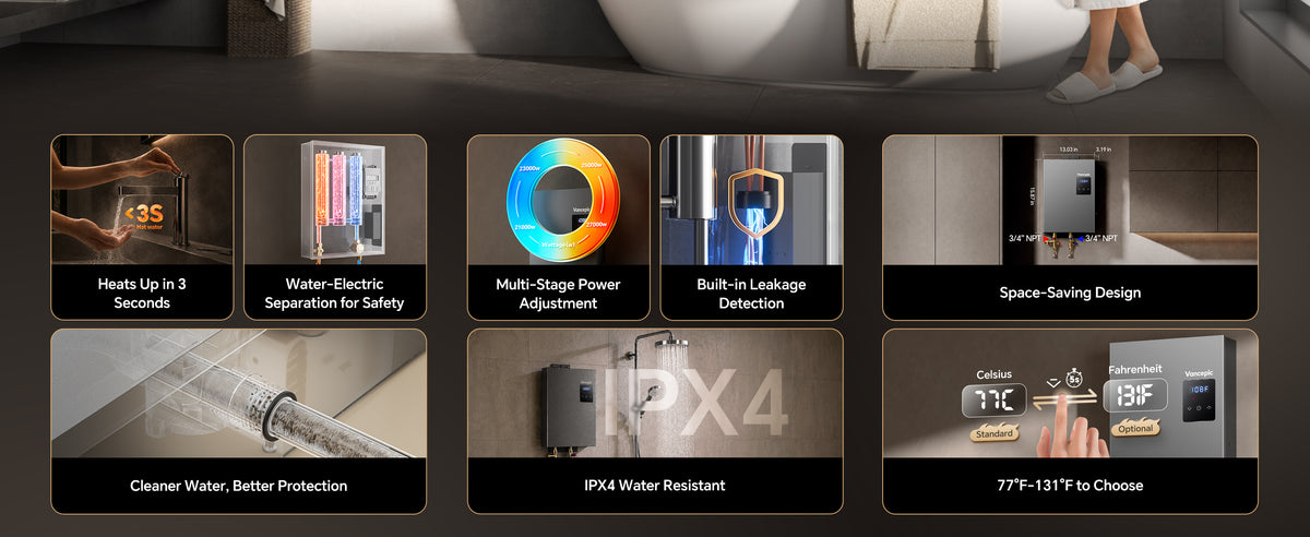 27kW Tankless Water Heater Electric 240V