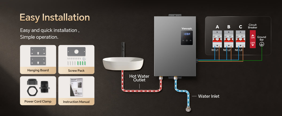 27kW Tankless Water Heater Electric 240V